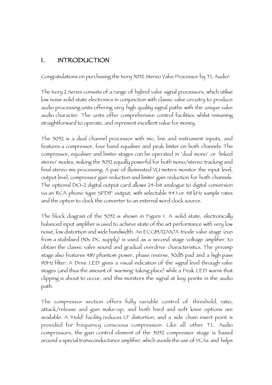 Introduction | TL Audio 5052 User Manual | Page 3 / 37