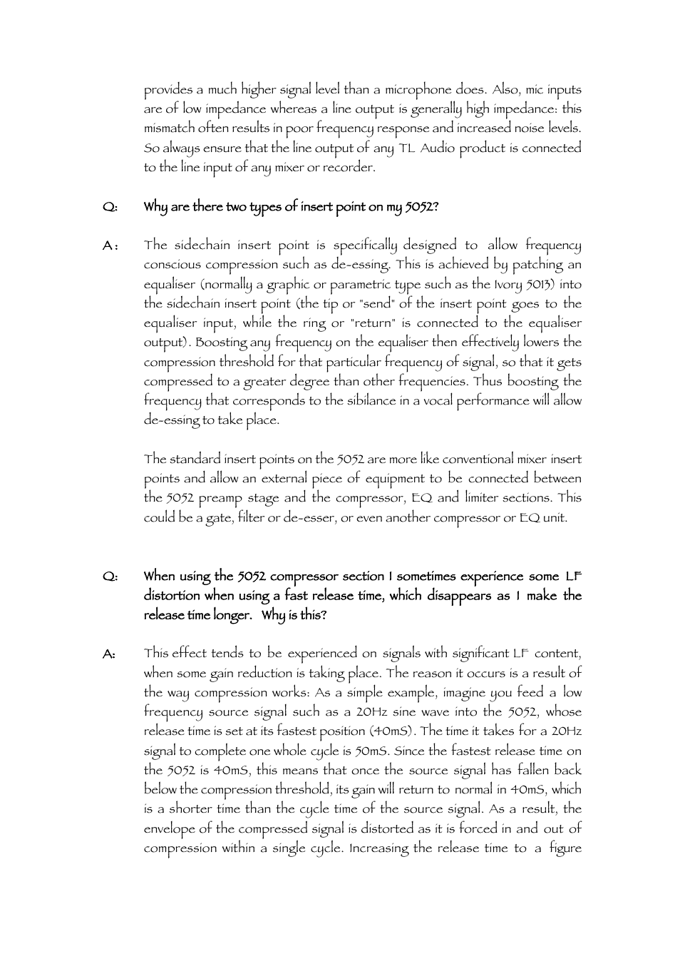 TL Audio 5052 User Manual | Page 31 / 37