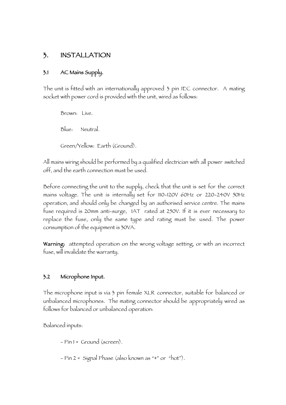 Installation | TL Audio 5052 User Manual | Page 7 / 37