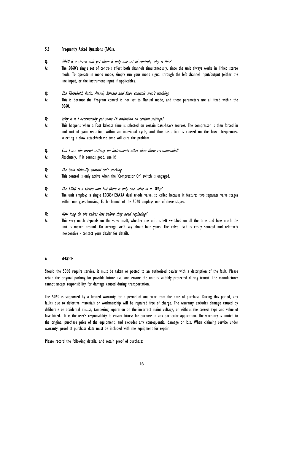 TL Audio 5060 User Manual | Page 20 / 22