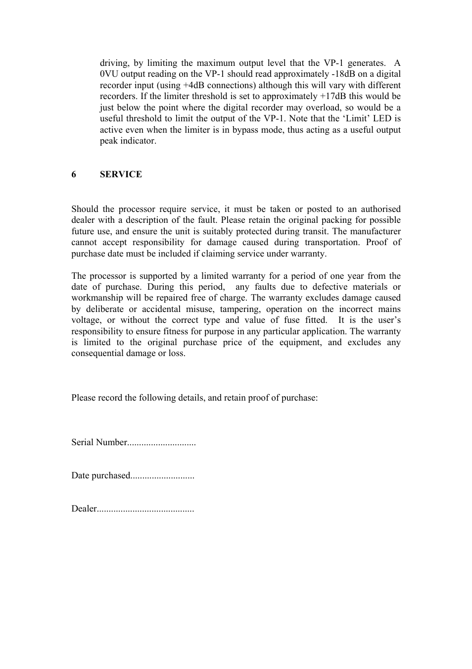 TL Audio VP-1 User Manual | Page 22 / 23