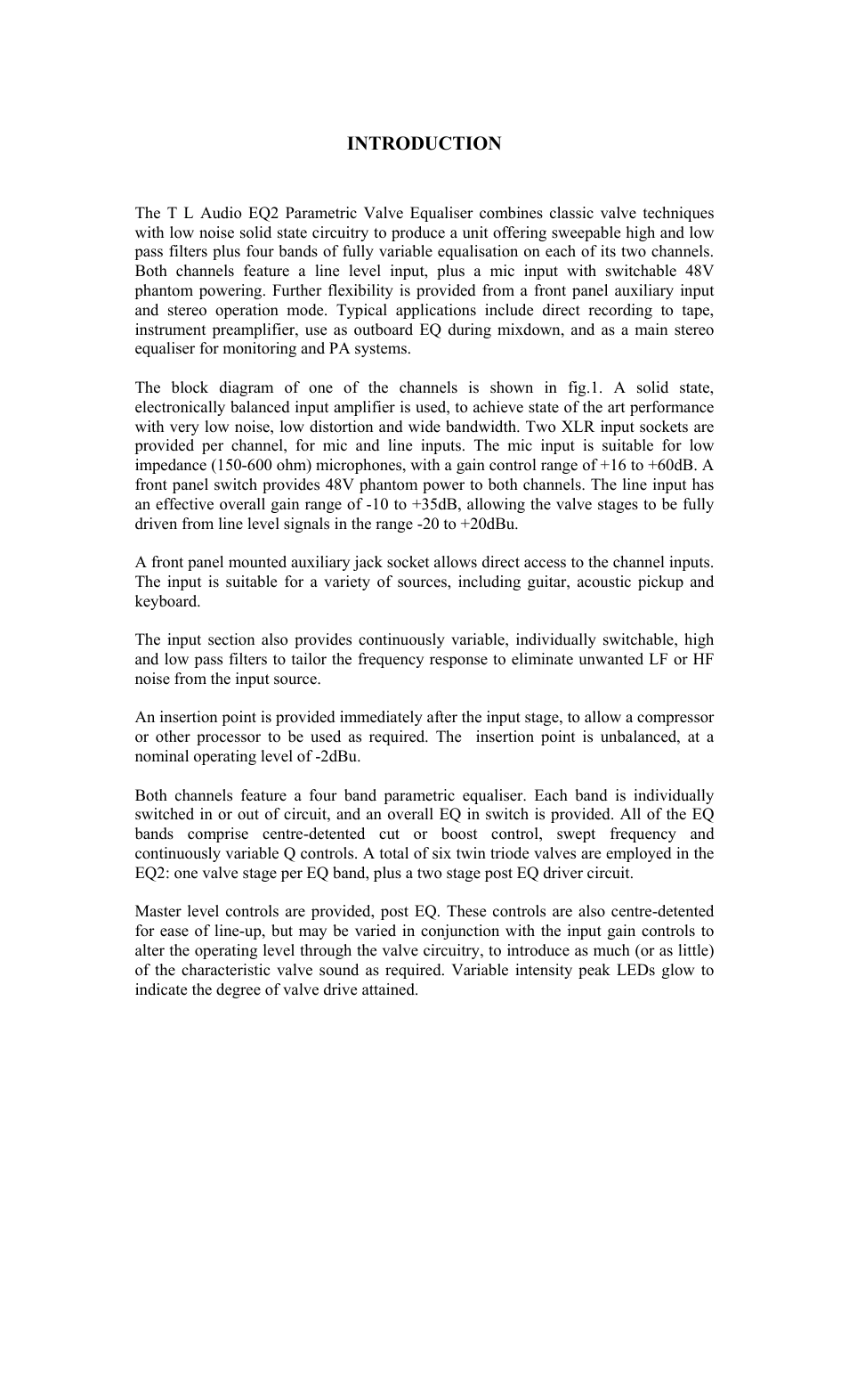 TL Audio EQ-2 User Manual | Page 3 / 19