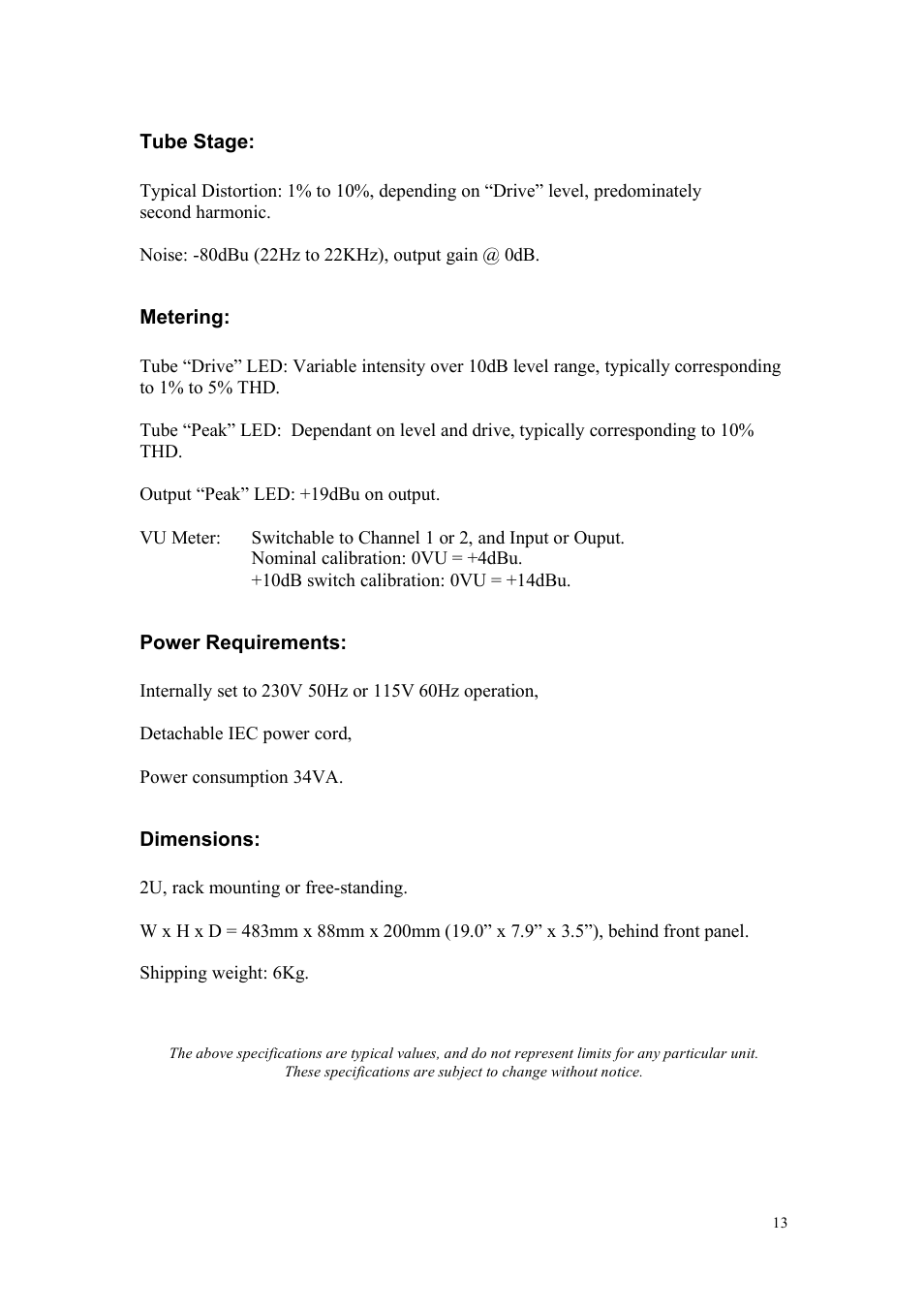 TL Audio A1 User Manual | Page 14 / 15