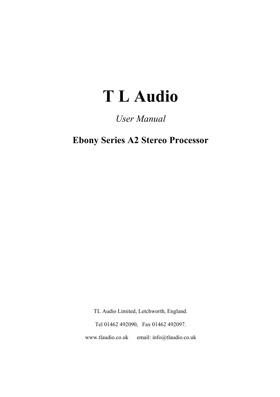 TL Audio A2 User Manual | 21 pages