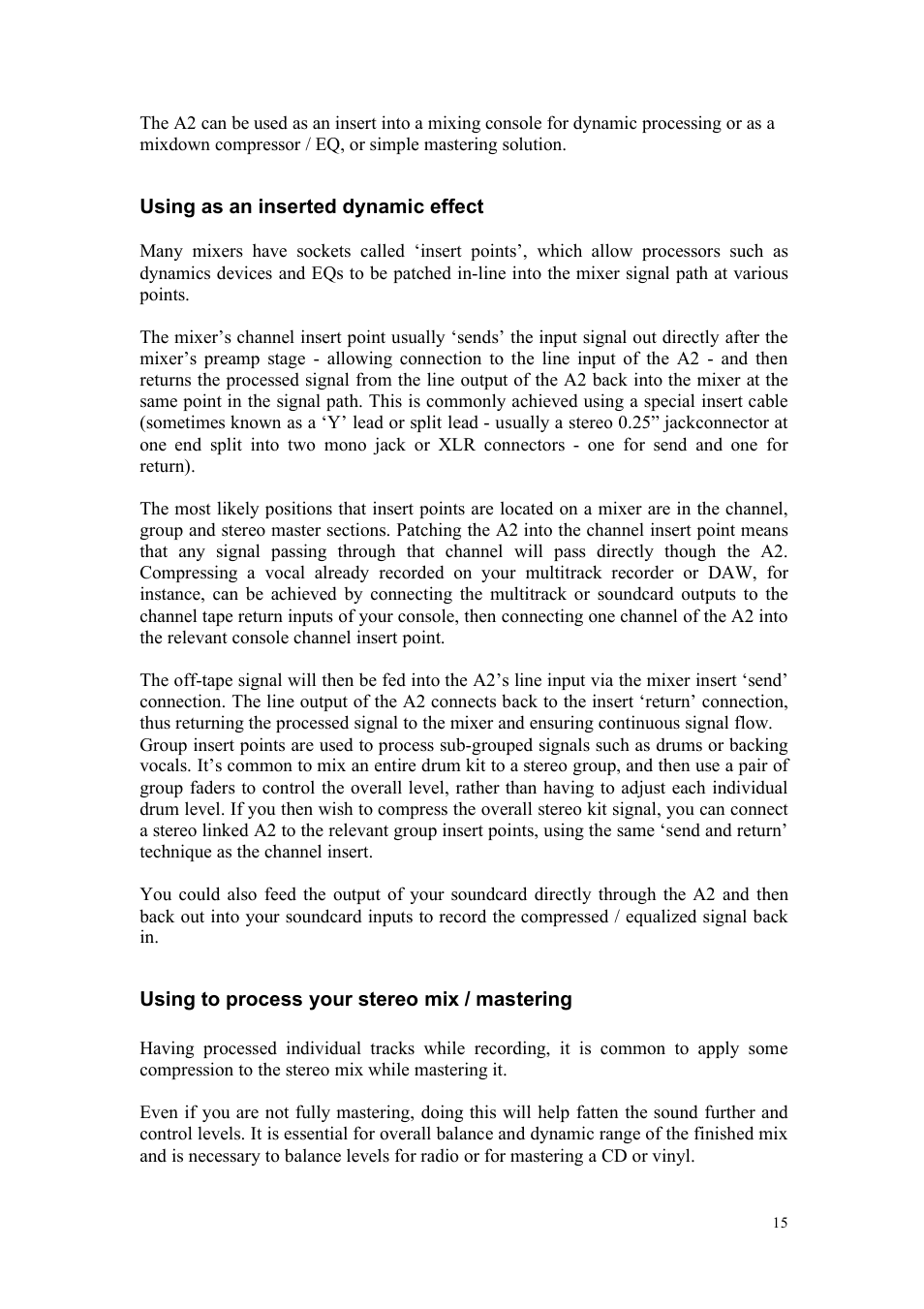 TL Audio A2 User Manual | Page 16 / 21