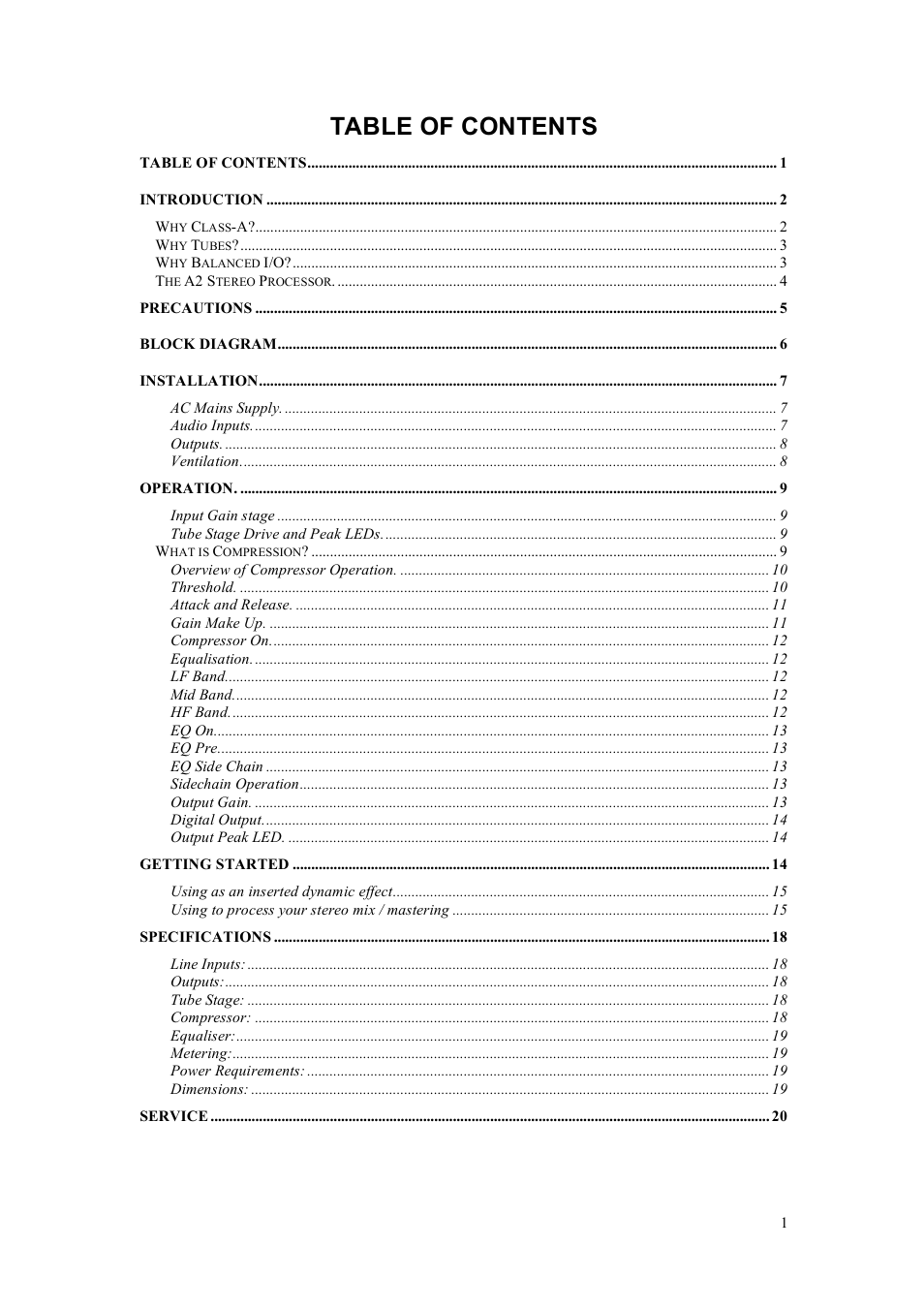 TL Audio A2 User Manual | Page 2 / 21