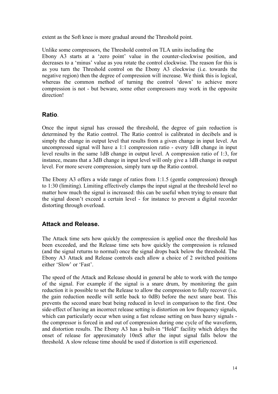 TL Audio A3 User Manual | Page 15 / 25