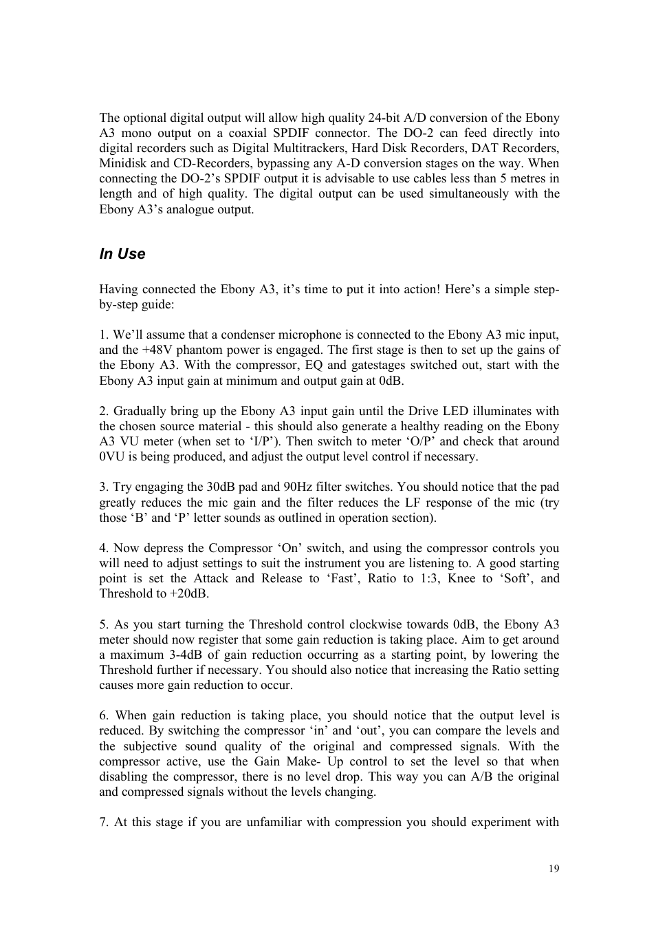 TL Audio A3 User Manual | Page 20 / 25