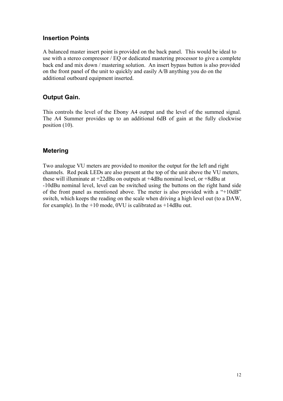 TL Audio A4 User Manual | Page 12 / 15