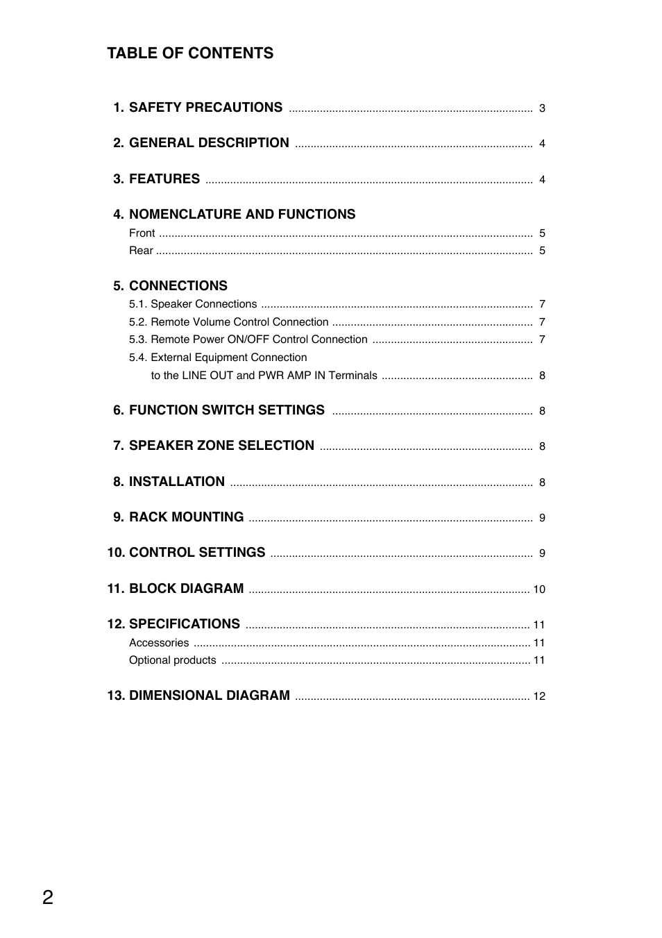 Toa A-1724 User Manual | Page 2 / 12