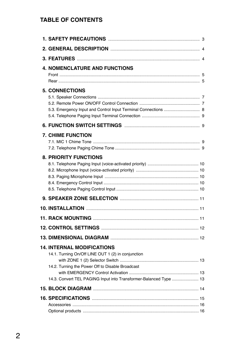 Toa A-1812 User Manual | Page 2 / 16