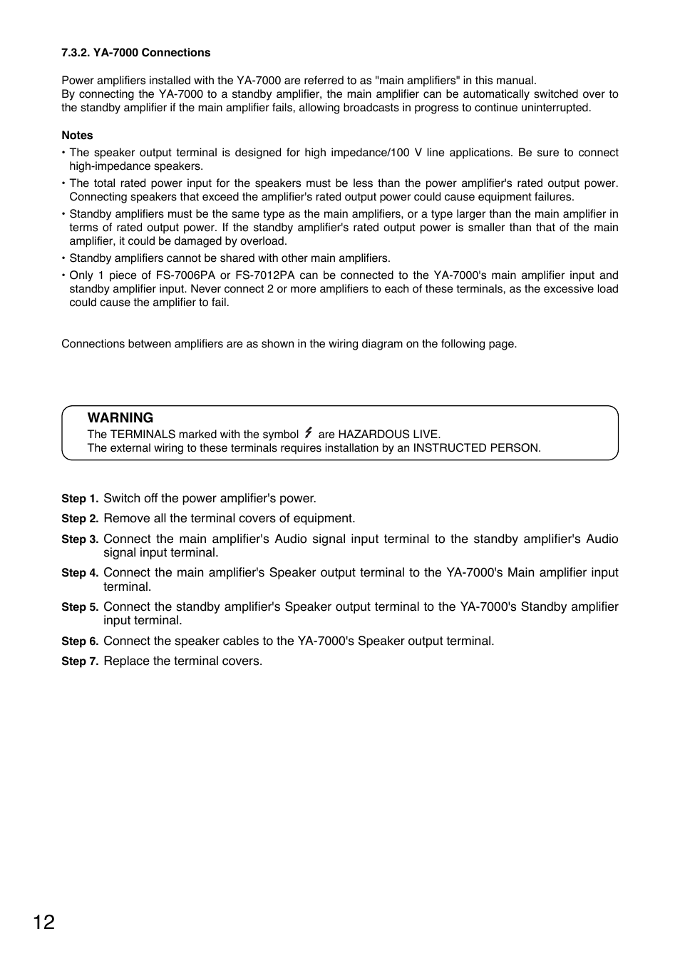 Toa YA-7000 User Manual | Page 12 / 24