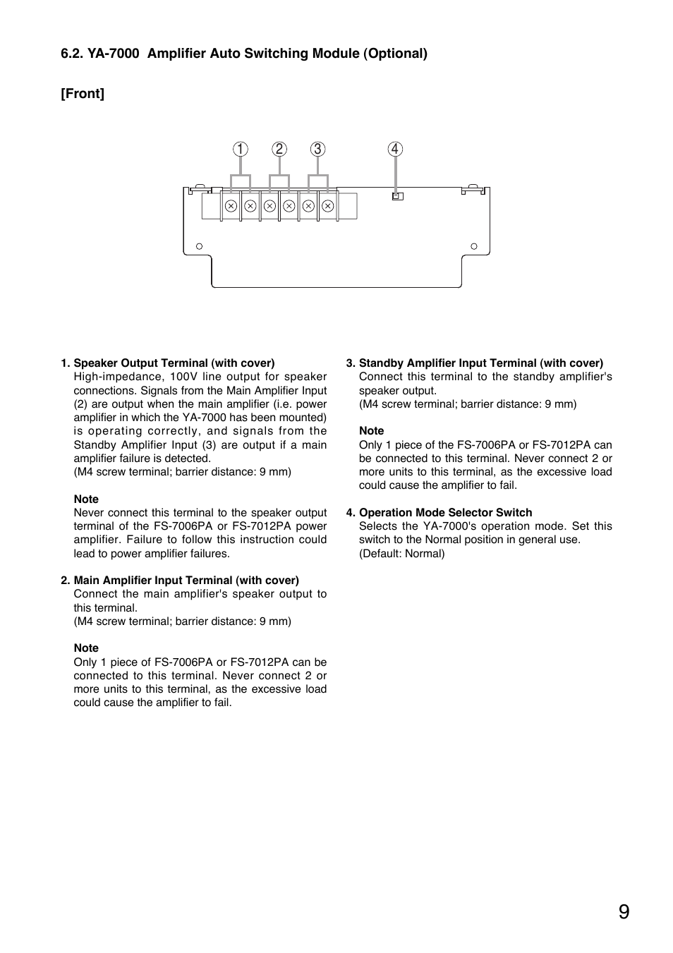 Toa YA-7000 User Manual | Page 9 / 24