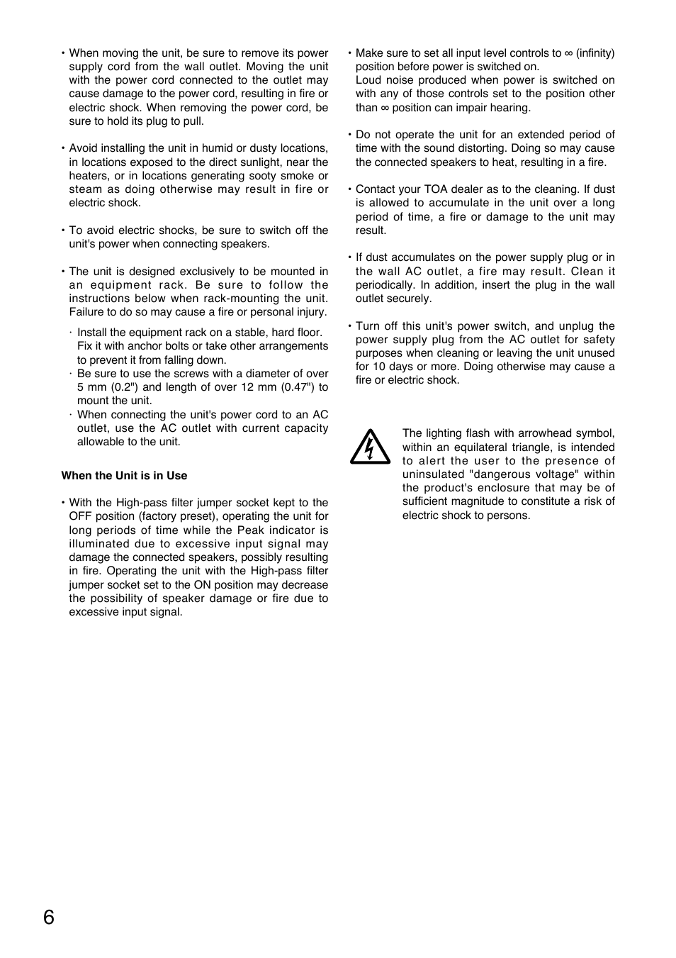 Toa DA-250FH CU User Manual | Page 6 / 24