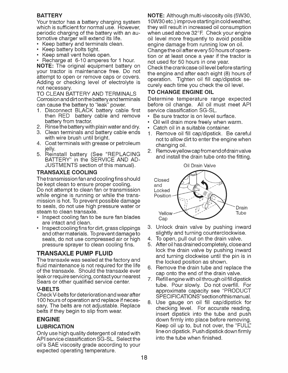 Transaxle pump fluid, Engine | Craftsman 917.28924 User Manual | Page 18 / 64