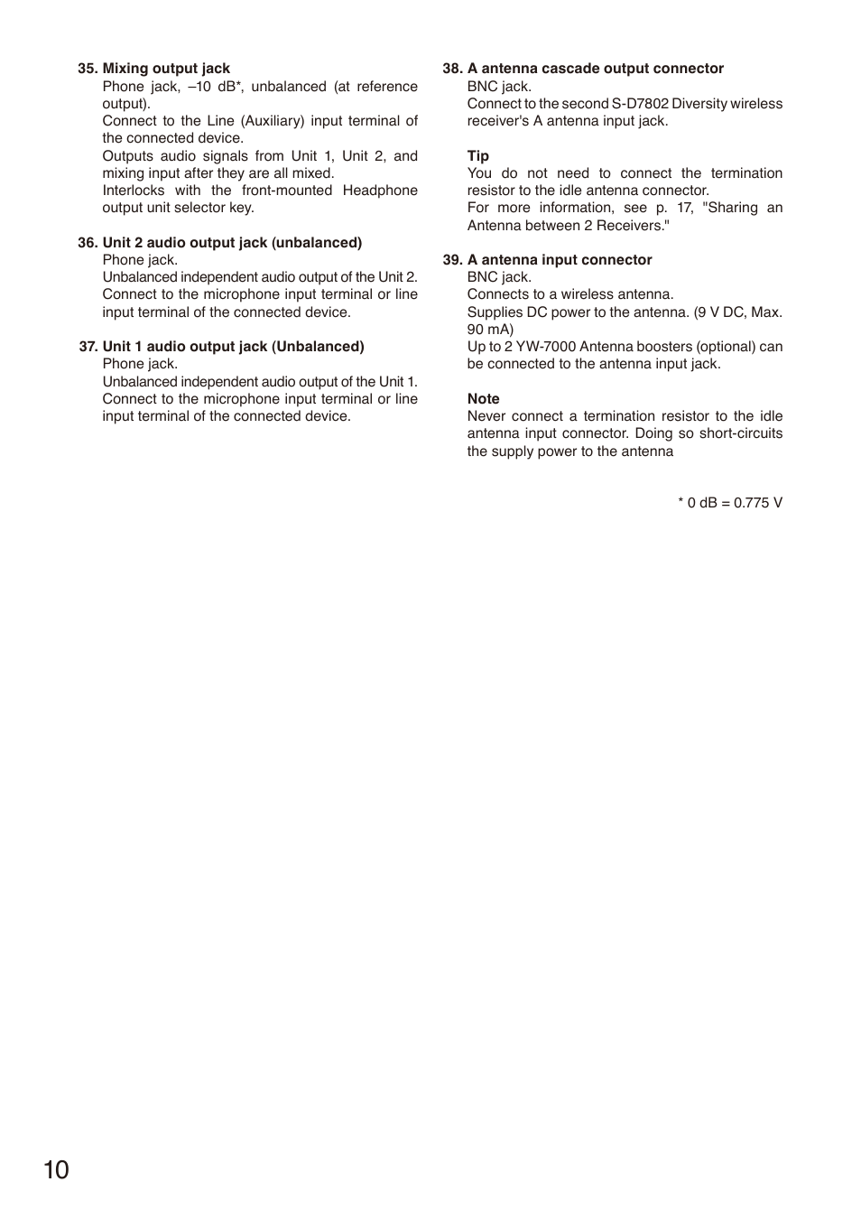 Toa S-D7802 User Manual | Page 10 / 40