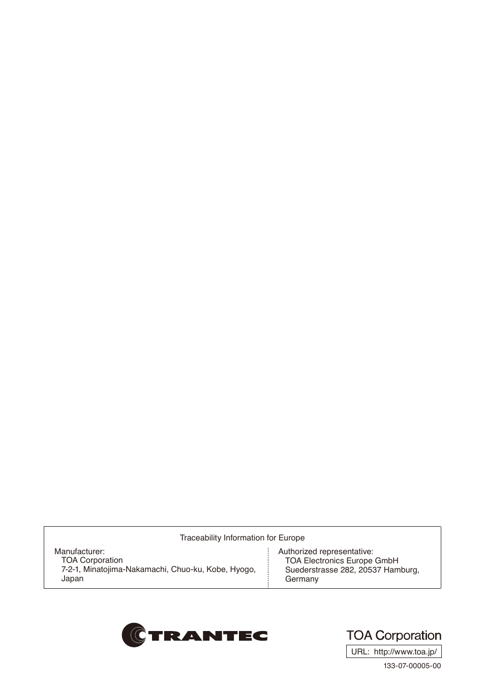Toa S-D7802 User Manual | Page 40 / 40