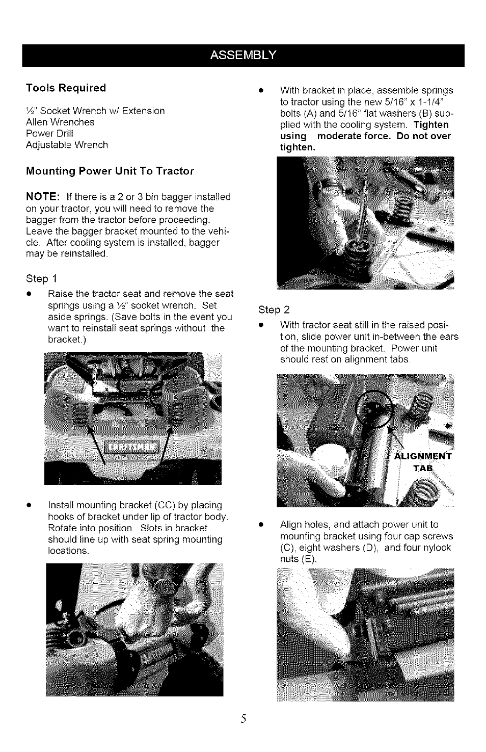 Assembly | Craftsman 132.24607 User Manual | Page 5 / 20
