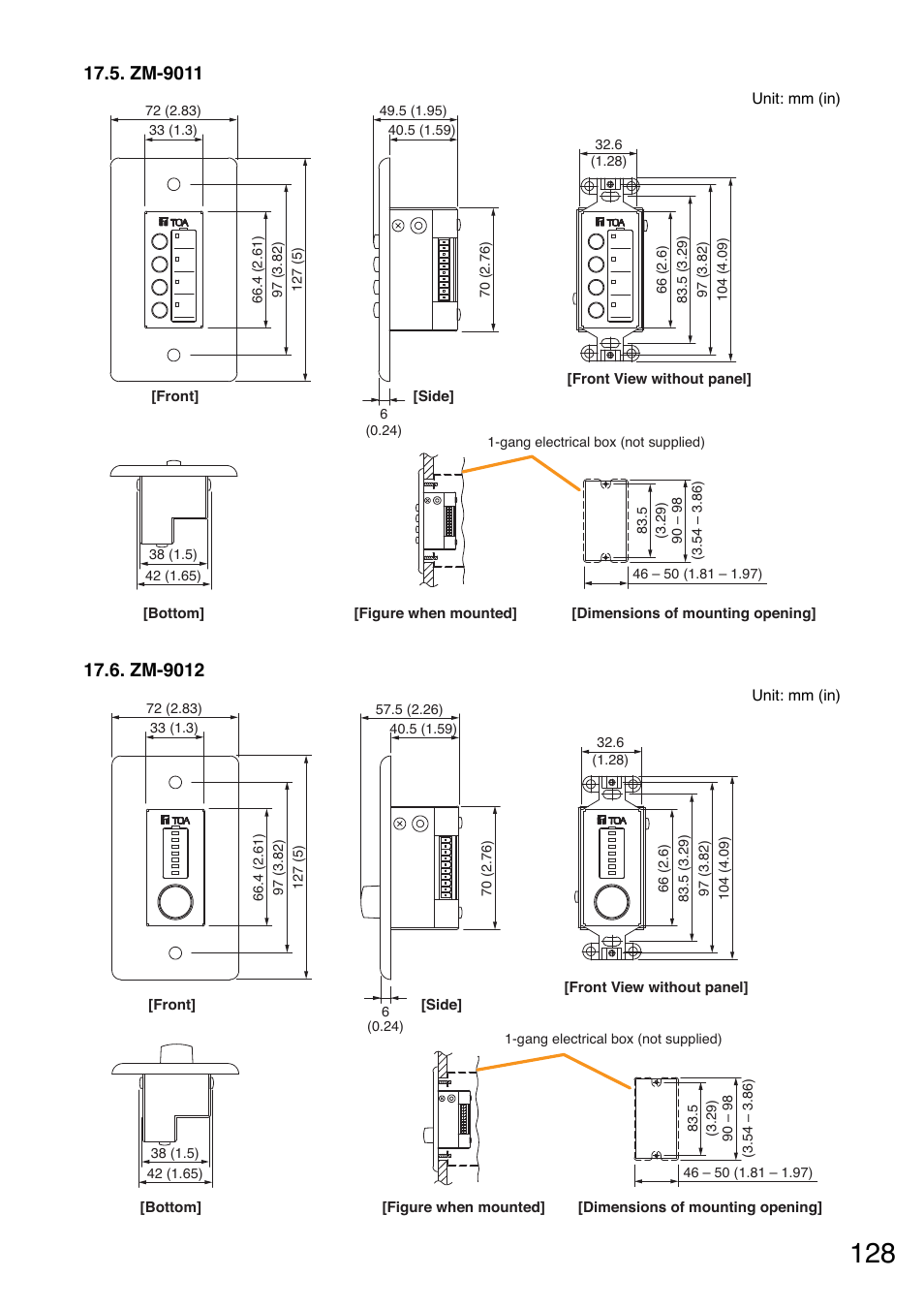 Zm-9011, Zm-9012 | Toa A-9240SHM2 User Manual | Page 128 / 163