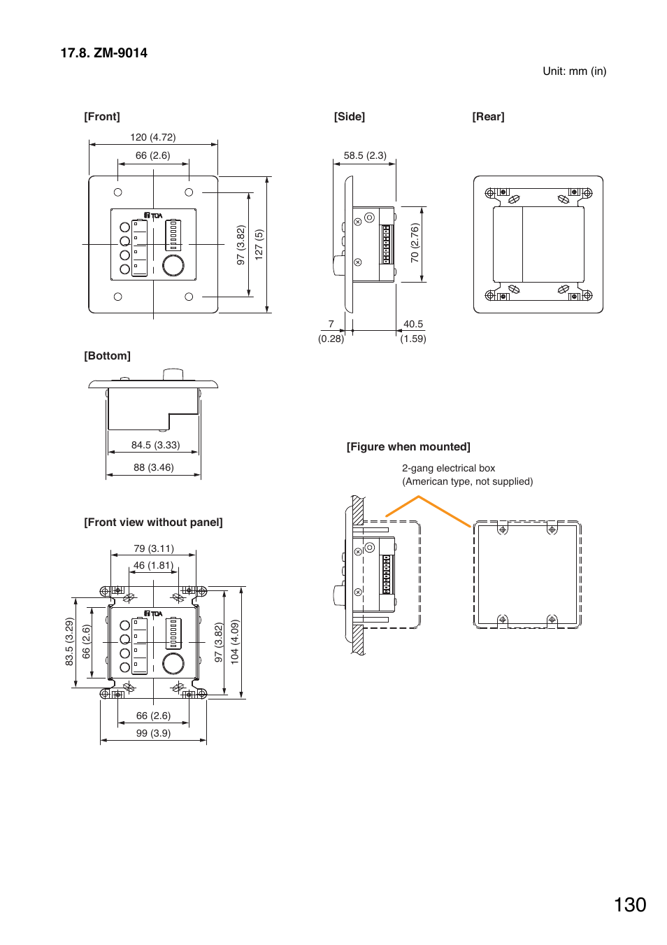 Zm-9014 | Toa A-9240SHM2 User Manual | Page 130 / 163