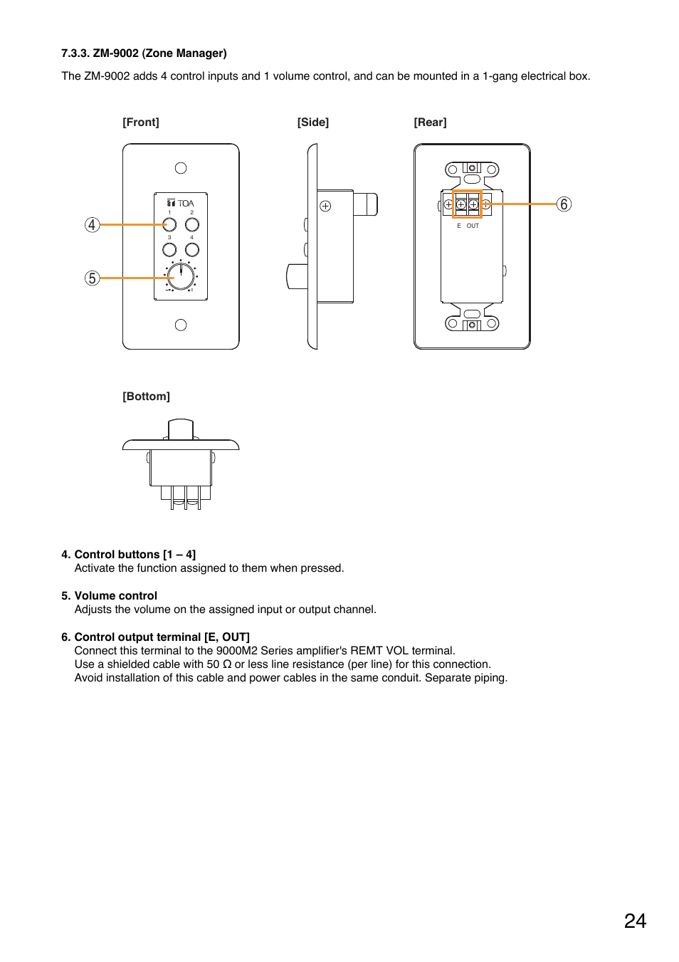 Zm-9002 (zone manager) | Toa A-9240SHM2 User Manual | Page 24 / 163