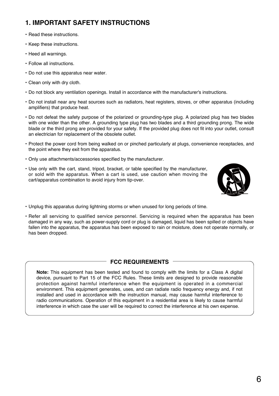 Important safety instructions | Toa A-9240SHM2 User Manual | Page 6 / 163
