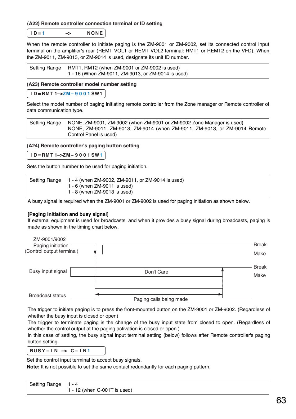 P.63-a22), P.63-a23), P.63-a24) | Toa A-9240SHM2 User Manual | Page 63 / 163