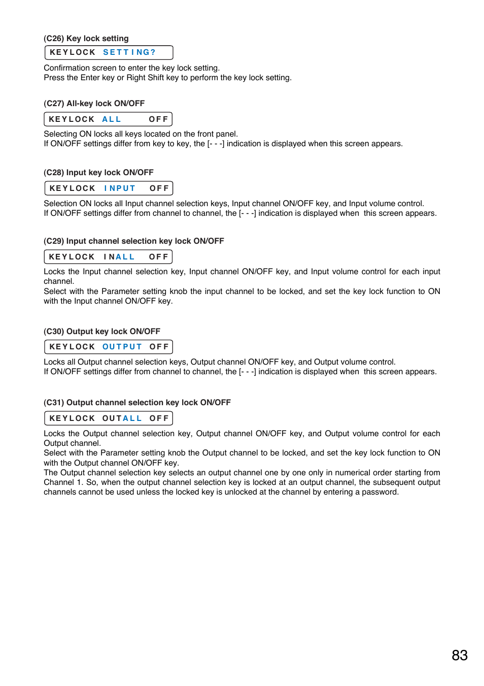 P.83-c26), P.83-c27), P.83-c28) | P.83-c30), P.83-c29), P.83-c31) | Toa A-9240SHM2 User Manual | Page 83 / 163
