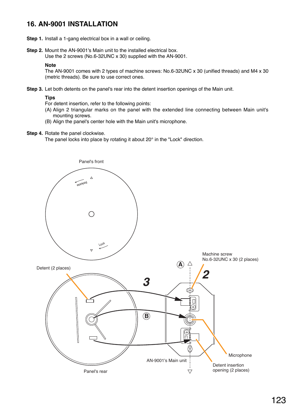 An-9001 installation | Toa M-9000M2 v.2.00 User Manual | Page 123 / 155