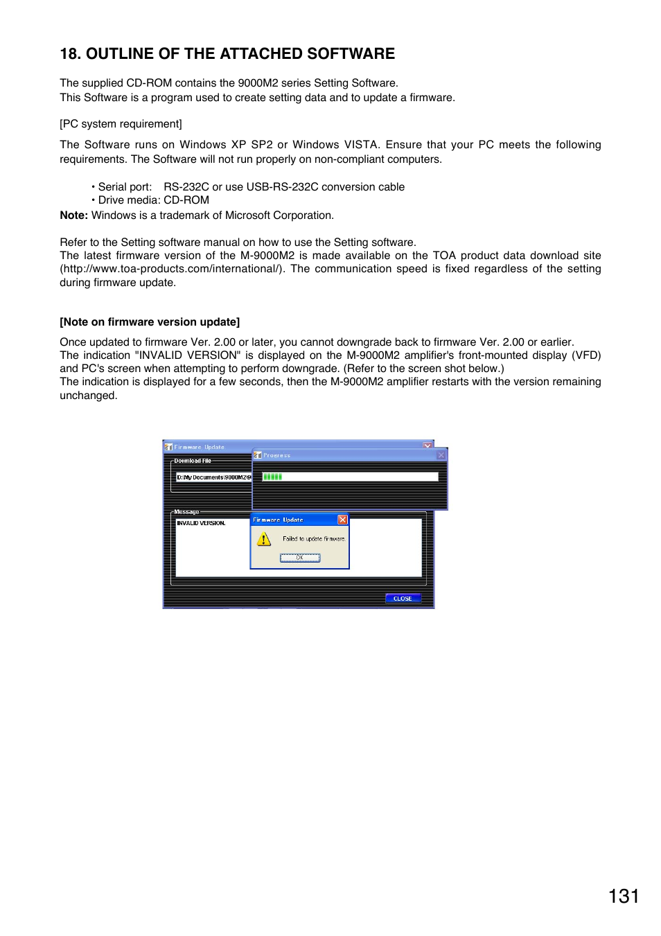Outline of the attached software | Toa M-9000M2 v.2.00 User Manual | Page 131 / 155