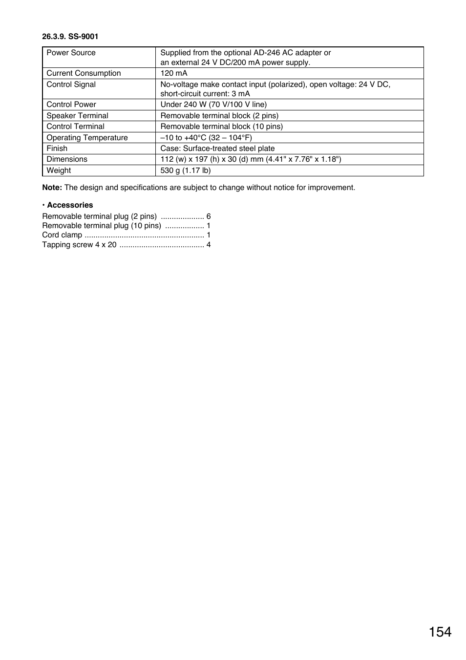 Ss-9001 | Toa M-9000M2 v.2.00 User Manual | Page 154 / 155