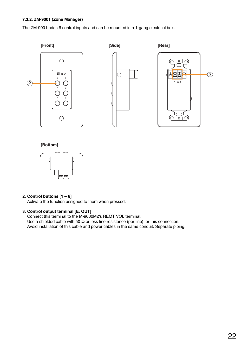 Zm-9001 (zone manager) | Toa M-9000M2 v.2.00 User Manual | Page 22 / 155