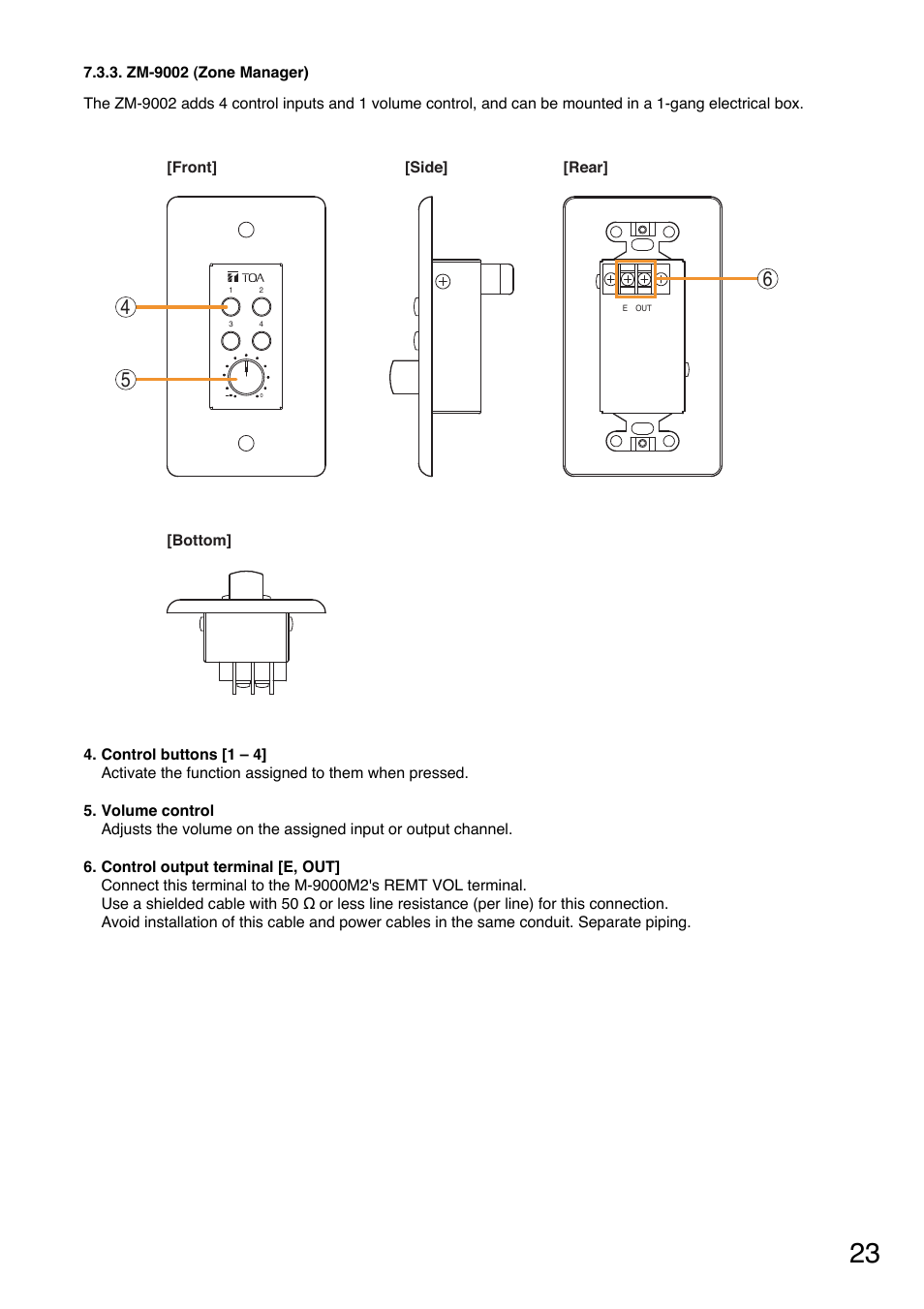 Zm-9002 (zone manager) | Toa M-9000M2 v.2.00 User Manual | Page 23 / 155