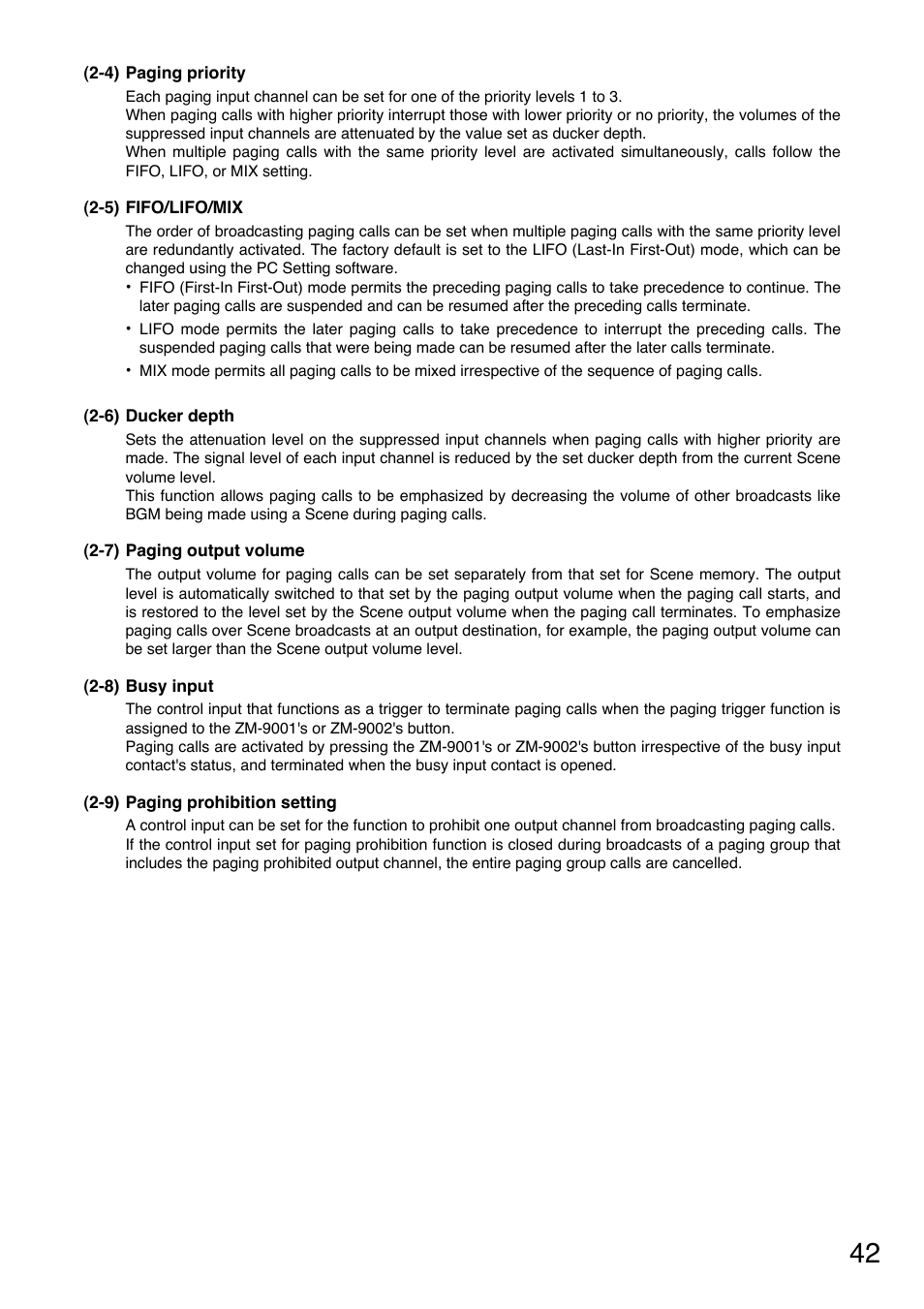 Toa M-9000M2 v.2.00 User Manual | Page 42 / 155