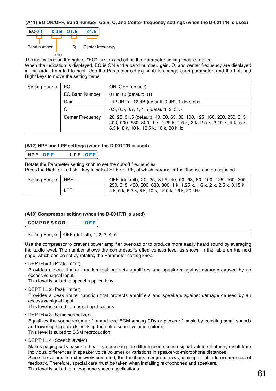 P.61-a13), P.61-a12), P.61-a11) | Toa M-9000M2 v.2.00 User Manual | Page 61 / 155