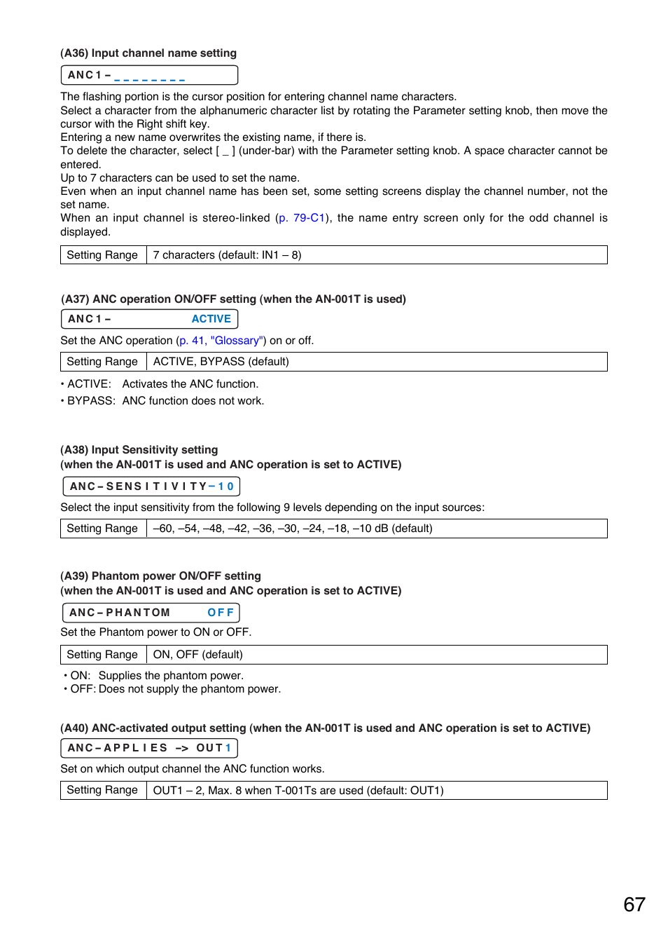 P.67-a37), P.67-a36), P.67-a38) | P.67-a39), P.67-a40) | Toa M-9000M2 v.2.00 User Manual | Page 67 / 155