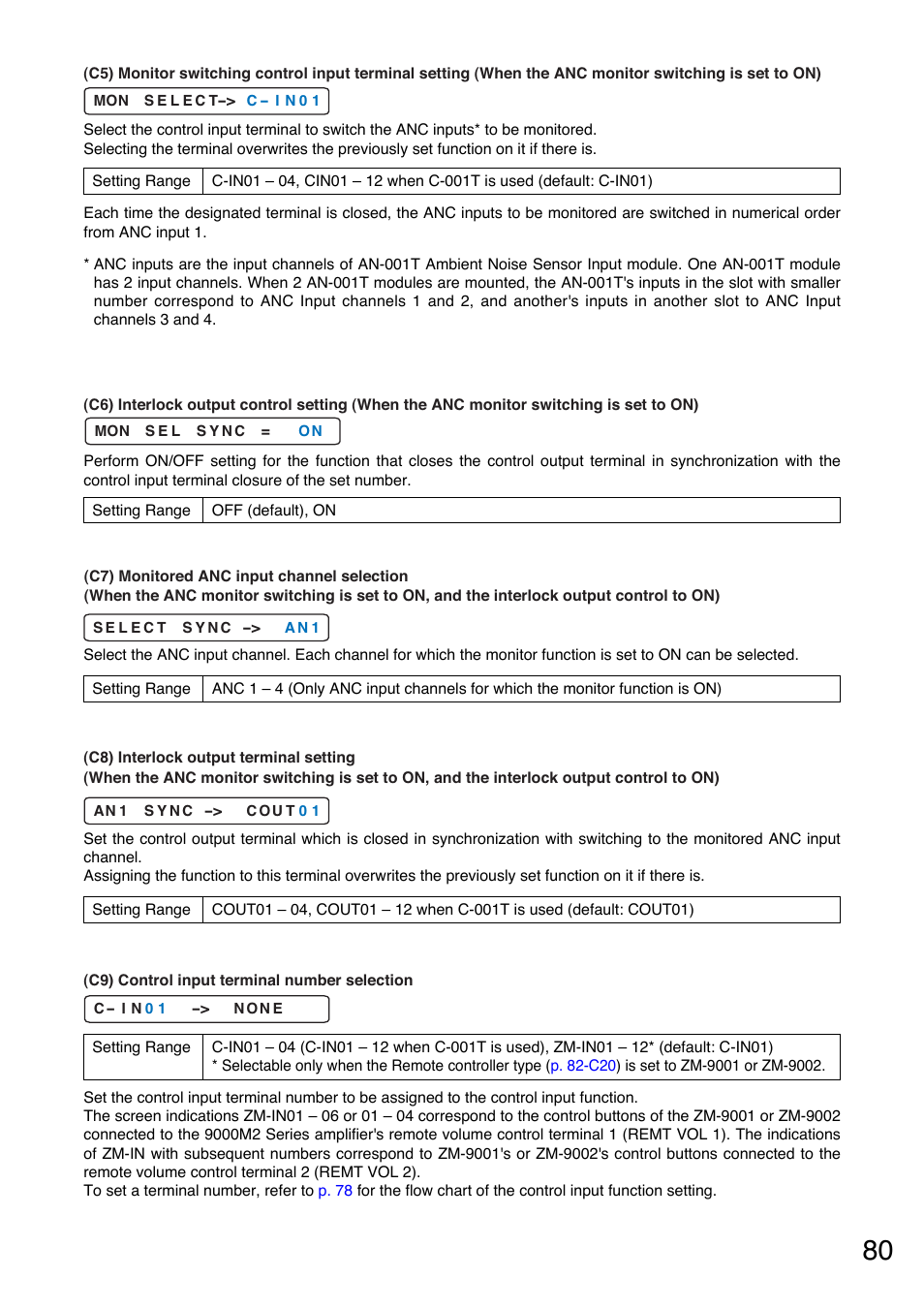 P.80-c9), P.80-c5), P.80-c7) | P.80-c8), P.80-c6) | Toa M-9000M2 v.2.00 User Manual | Page 80 / 155