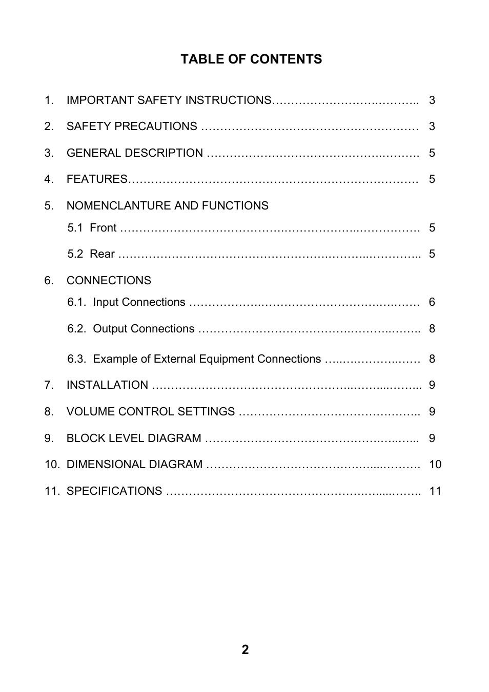 Toa P-2240 SA User Manual | Page 2 / 12