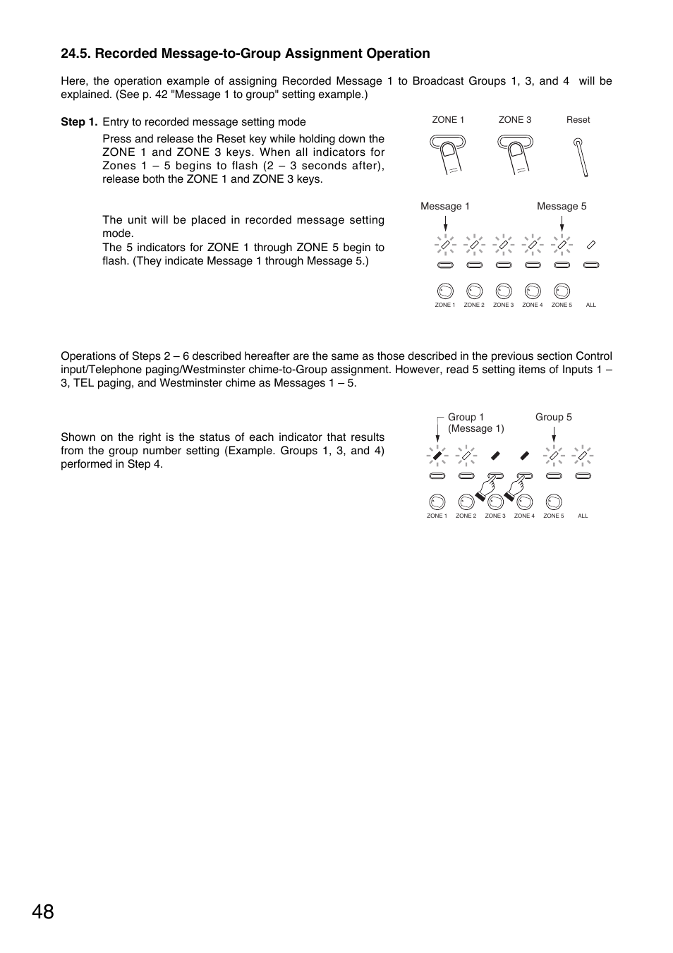 Recorded message-to-group assignment operation | Toa SV-200MA User Manual | Page 48 / 60