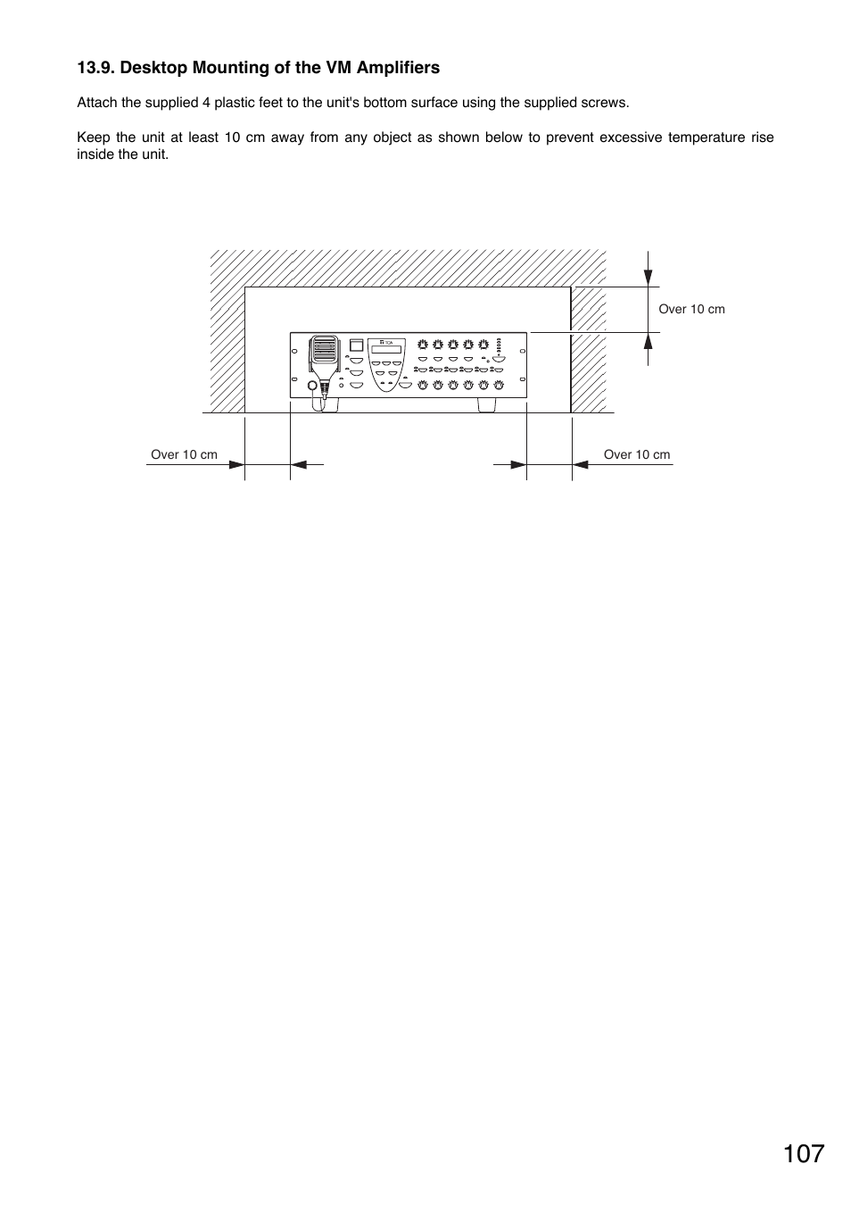 Desktop mounting of the vm amplifiers | Toa VM-3000 Series User Manual | Page 107 / 149
