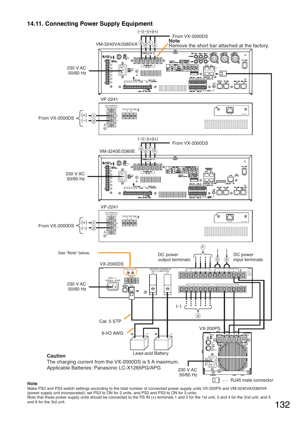 Connecting power supply equipment, Vp-2241 | Toa VM-3000 Series User Manual | Page 132 / 149
