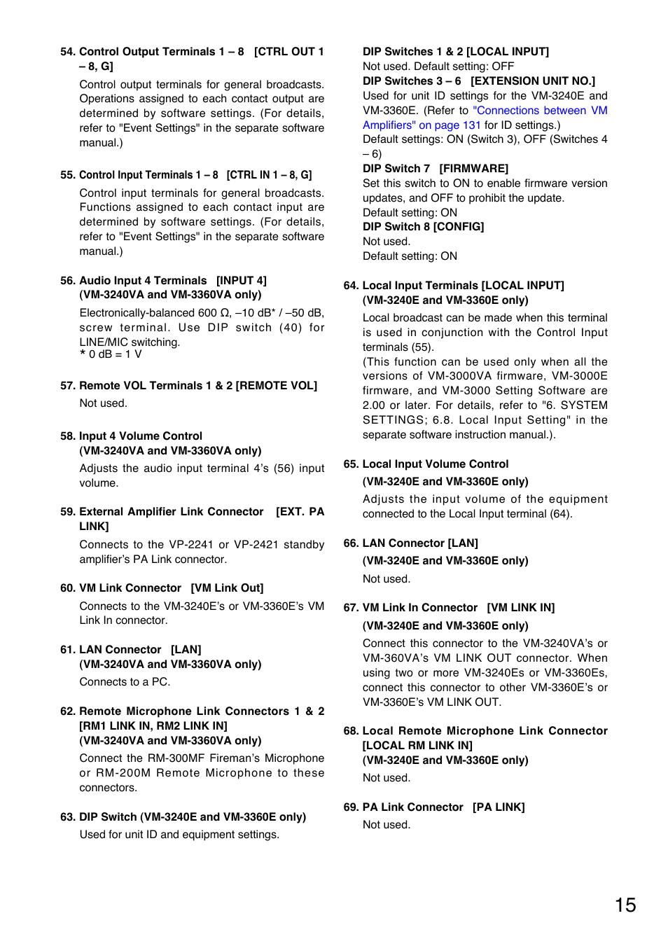 Toa VM-3000 Series User Manual | Page 15 / 149
