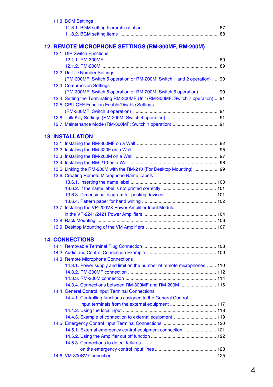 Toa VM-3000 Series User Manual | Page 4 / 149