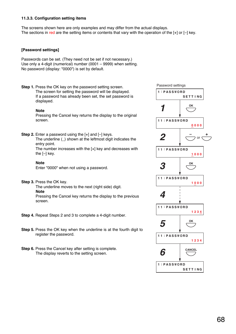 Configuration setting items | Toa VM-3000 Series User Manual | Page 68 / 149