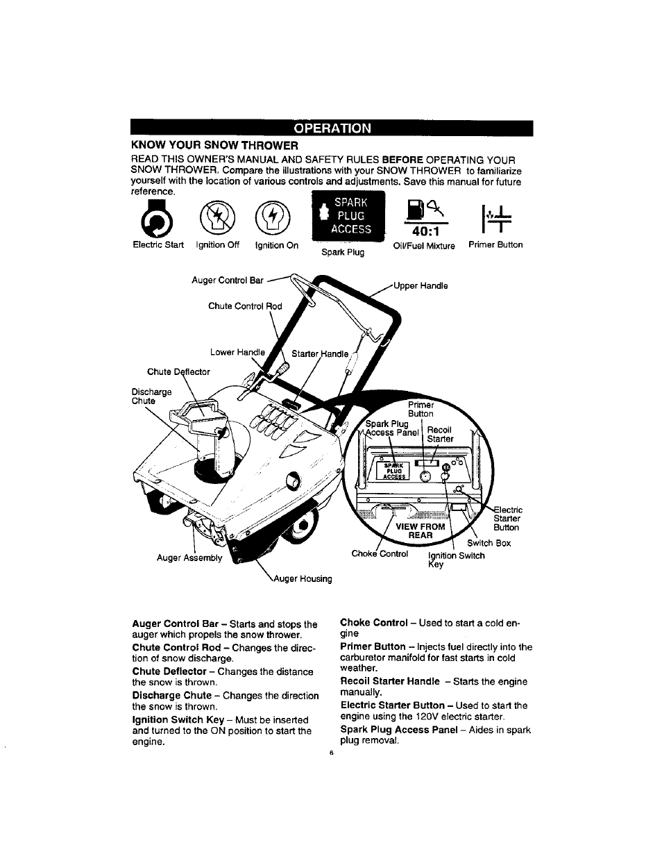 Know your snow thrower | Craftsman 536885211 User Manual | Page 6 / 17