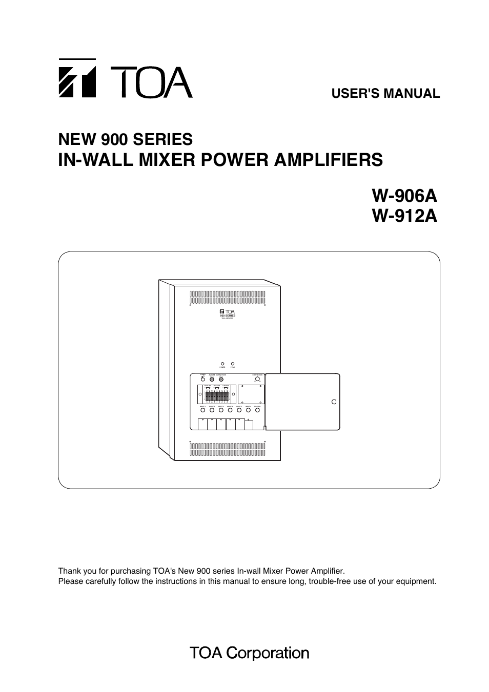 Toa W-912A Manual User Manual | 12 pages