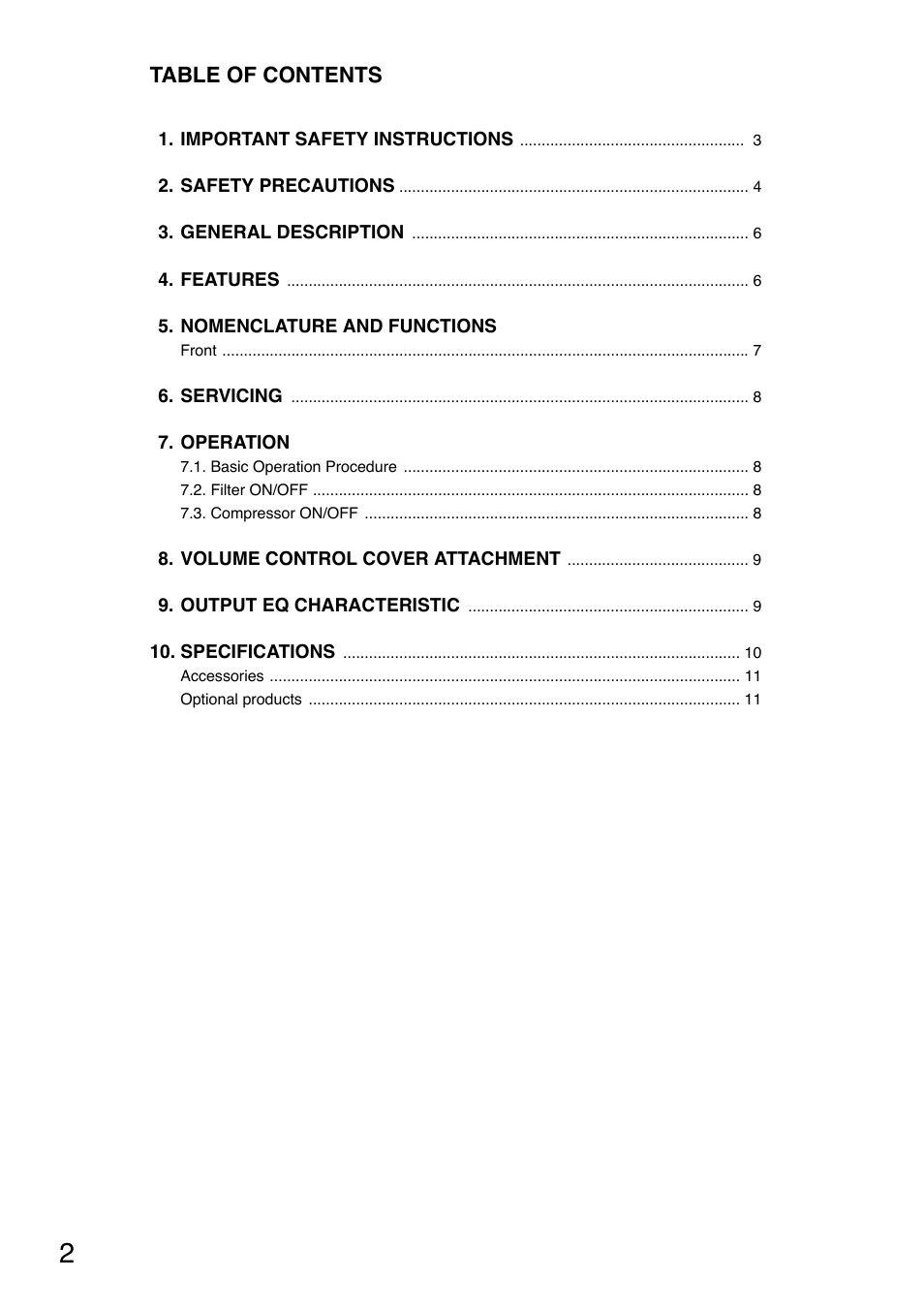 Toa W-912A Manual User Manual | Page 2 / 12