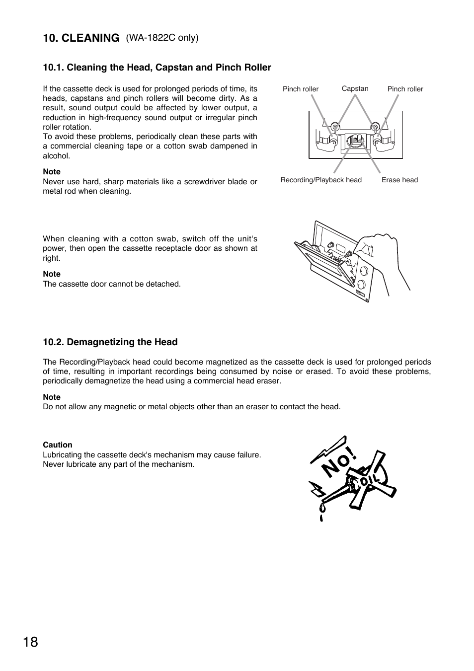 Cleaning | Toa WA-1822C User Manual | Page 18 / 24