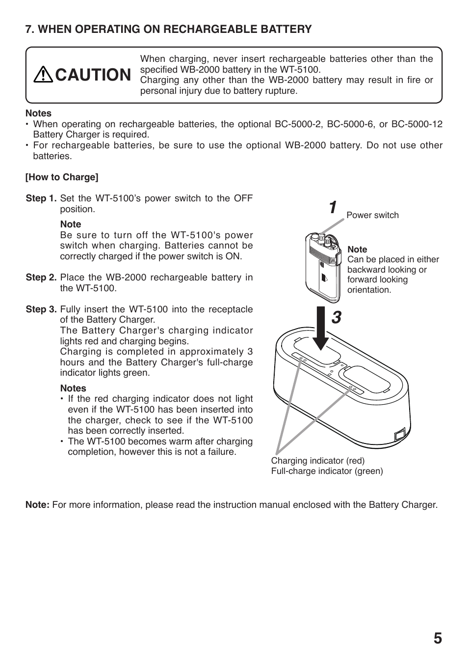 Caution | Toa WT-5100 User Manual | Page 5 / 44