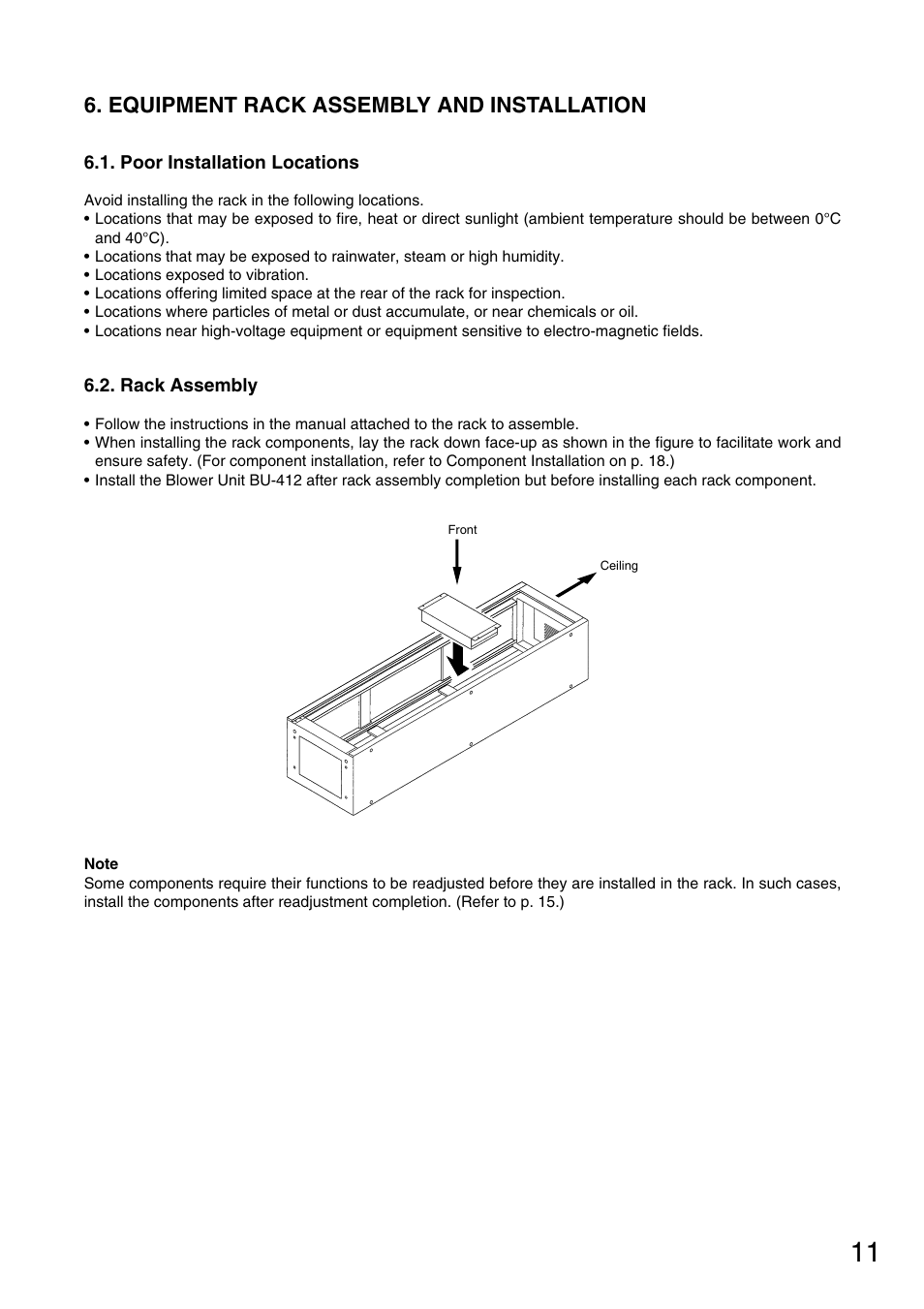 Equipment rack assembly and installation | Toa FS-970 SERIES User Manual | Page 11 / 56